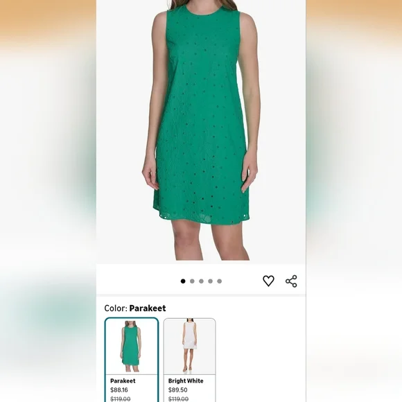 Tommy Hilfiger Womens Sleeveless Meadow Eyelet Shift Dress - Picture 5 of 5